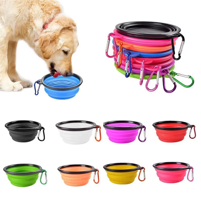 Pet Supplies Dog Food - 1/2 Peças Tigela Dobrável de Silicone