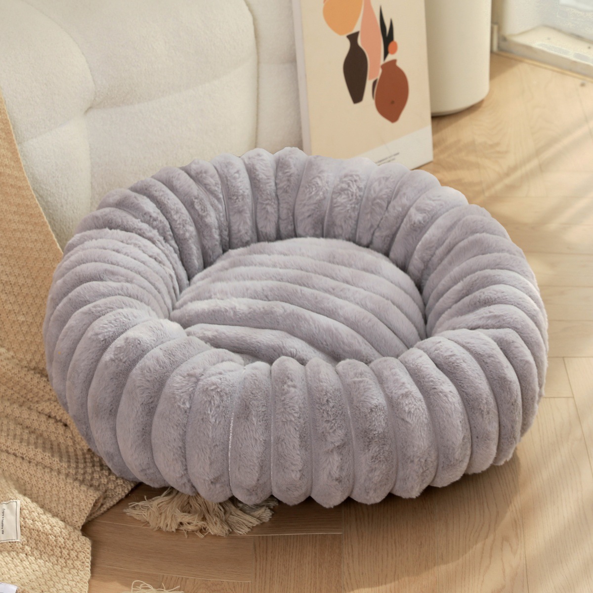 Calming Dog Bed - Camas fofas para cães de estimação,