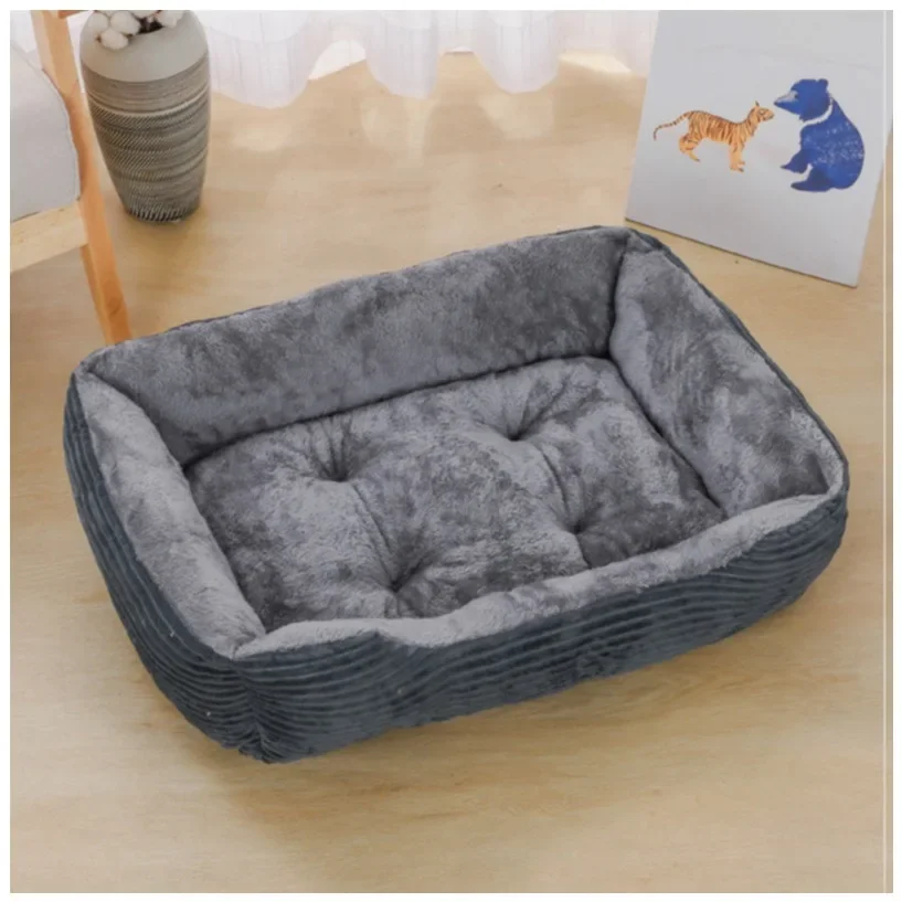 Calming Dog Bed - Cama quadrada para cães, acessórios para