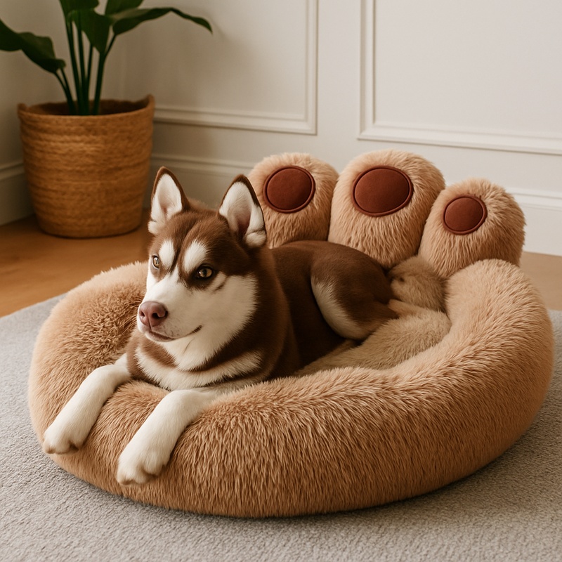 Calming Dog Bed - Cama de Pelúcia Grande e Macia