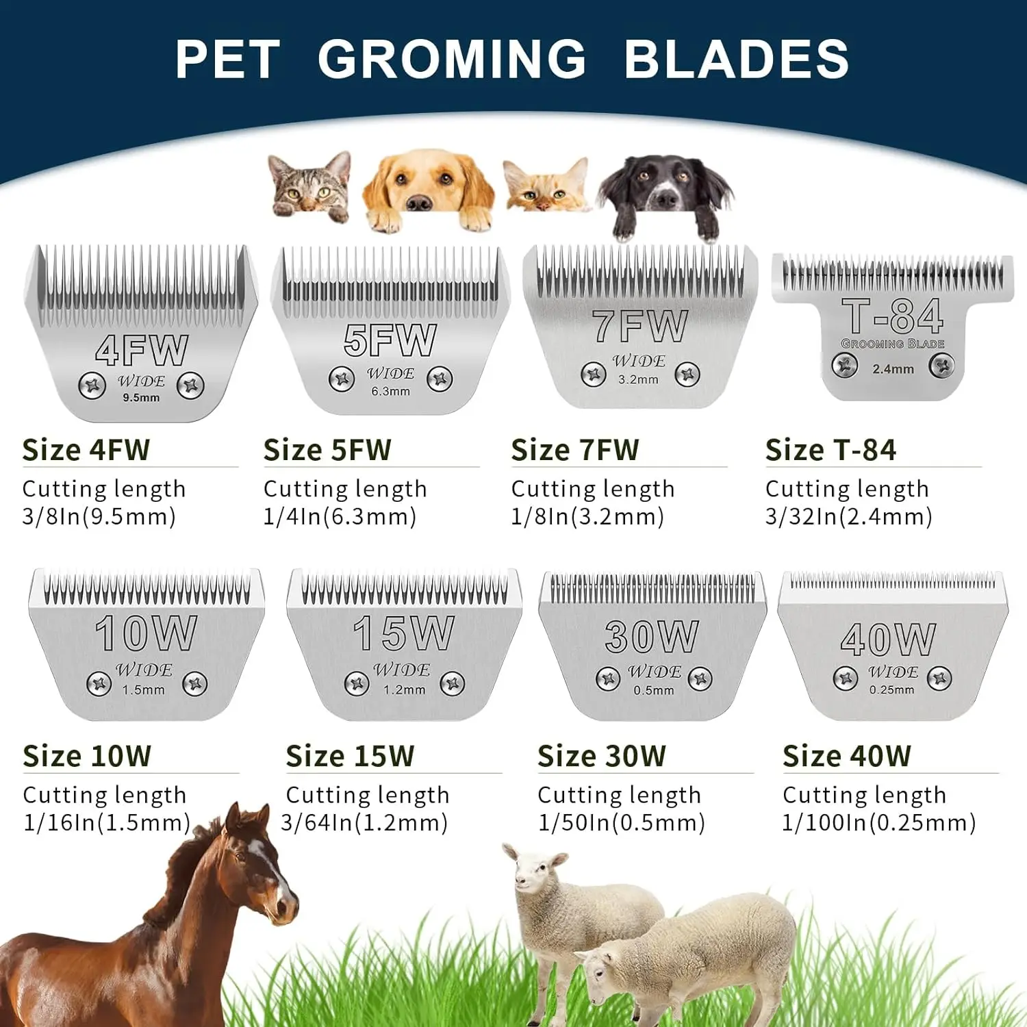 Lâmina larga de animal destacá - Dog Grooming Clippers avaliação e preço