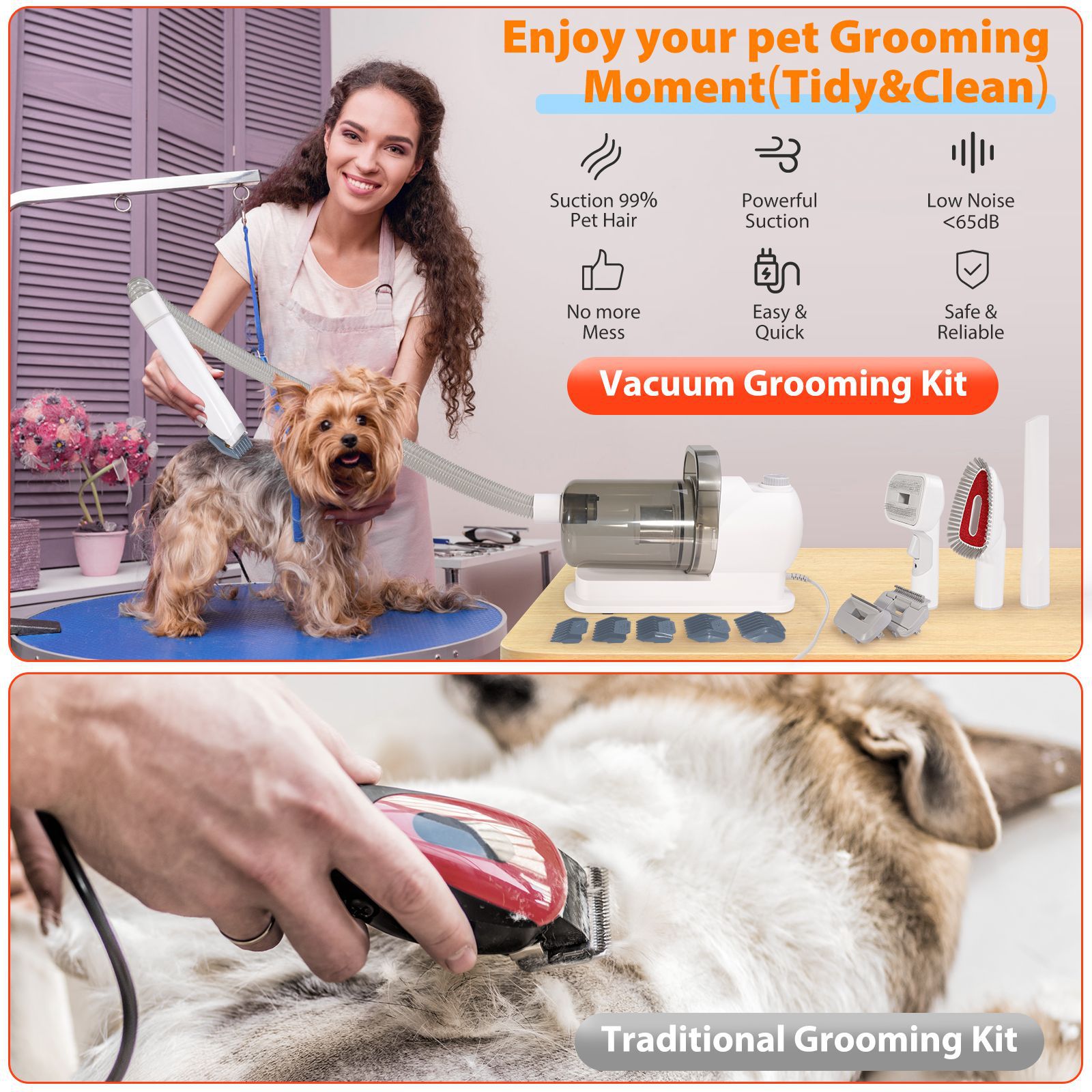 Kit de vácuo para tosa de anim - Dog Grooming Clippers avaliação e preço